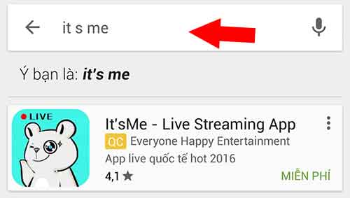 Tìm kiếm ứng dụng It's Me Live Streaming