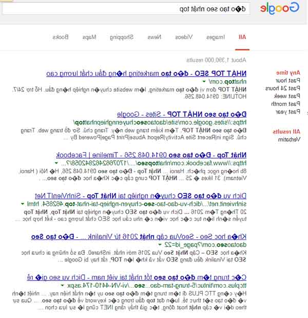 Kết quả tìm kiếm trả về trên Google Mirror