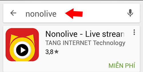 Tìm kiếm ứng dụng Nono Live