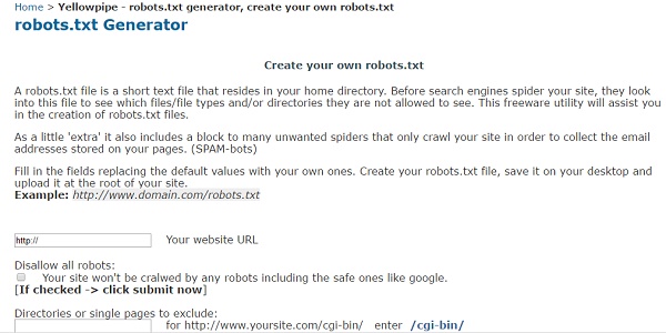 Robots.txt generator