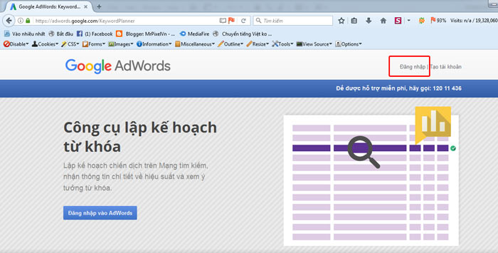 Công cụ tìm kiếm từ khóa Google Keyword Planner